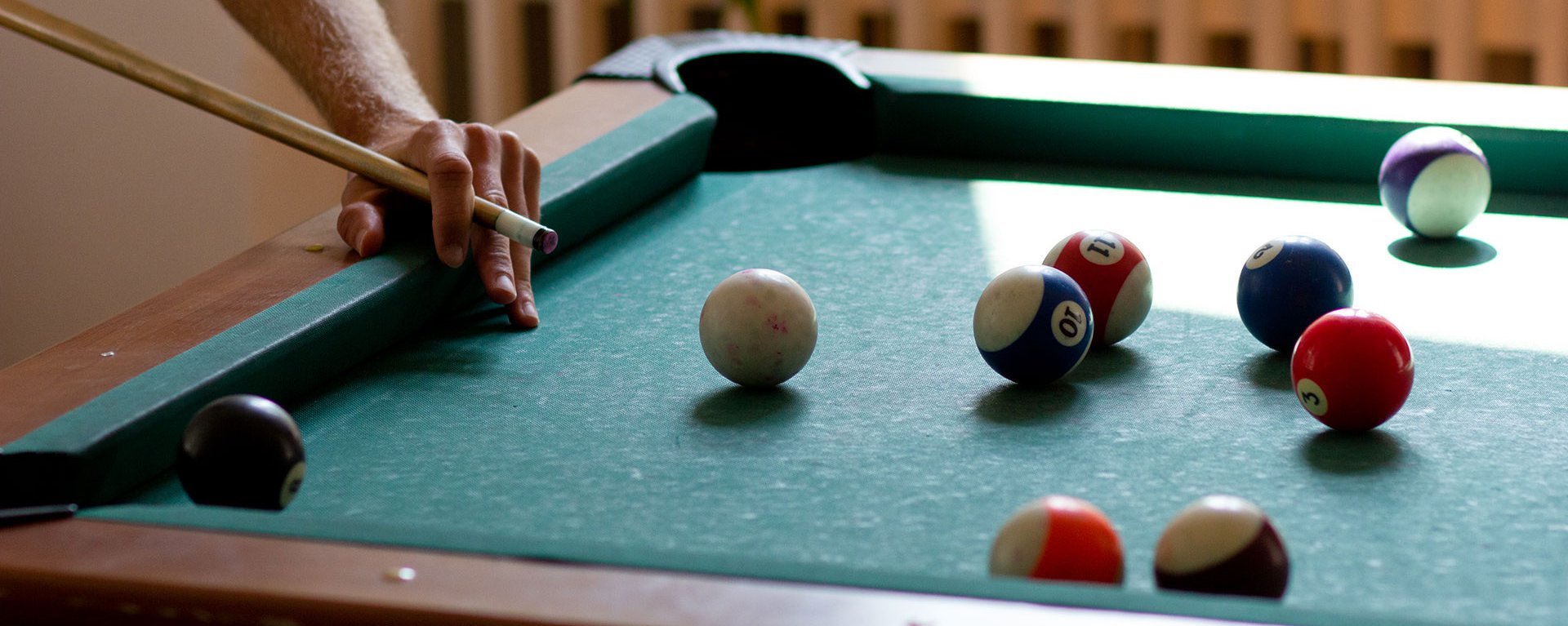 Nahaufnahme: eine Billiard-Szene